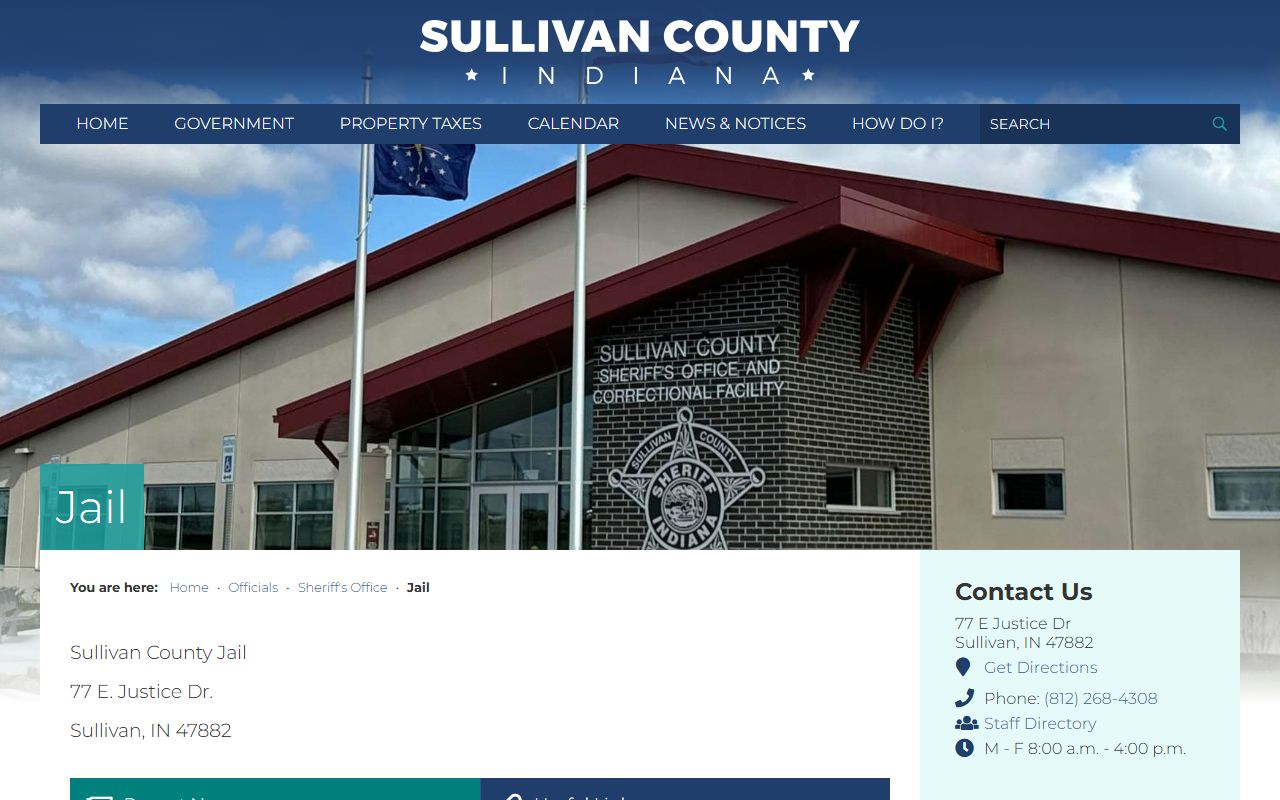 Sullivan County inmate records jail page