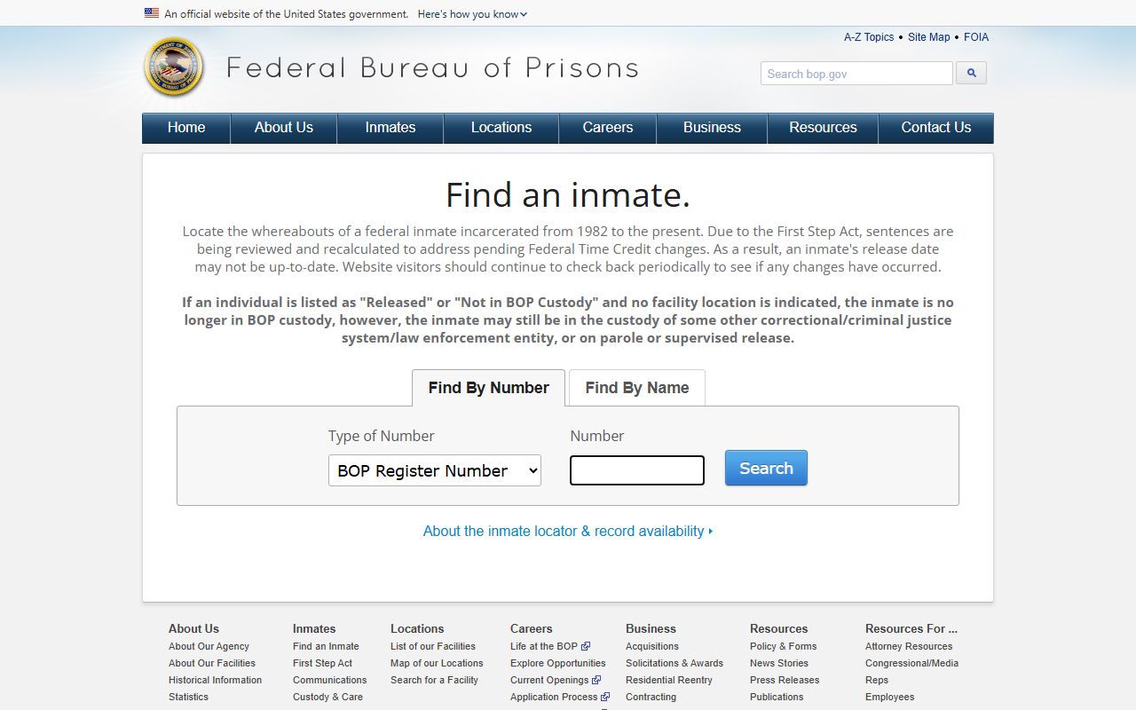 Sullivan County inmate records federal inmate locator fallback