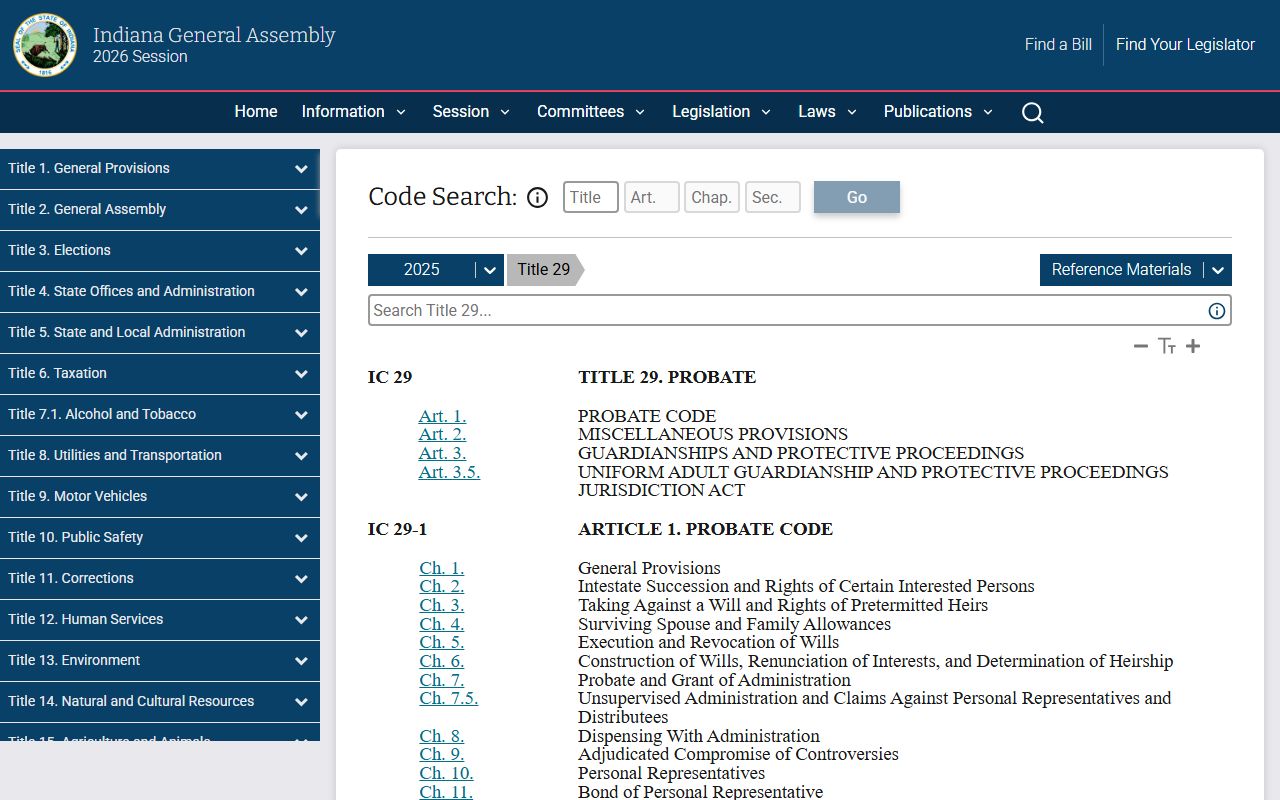 Sullivan County probate records Indiana probate law source